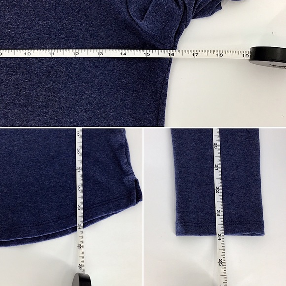 CYTHIA ROWLEY-Size M-Scoop Neck Blue Thick Long Sleeve - Picture 6 of 7